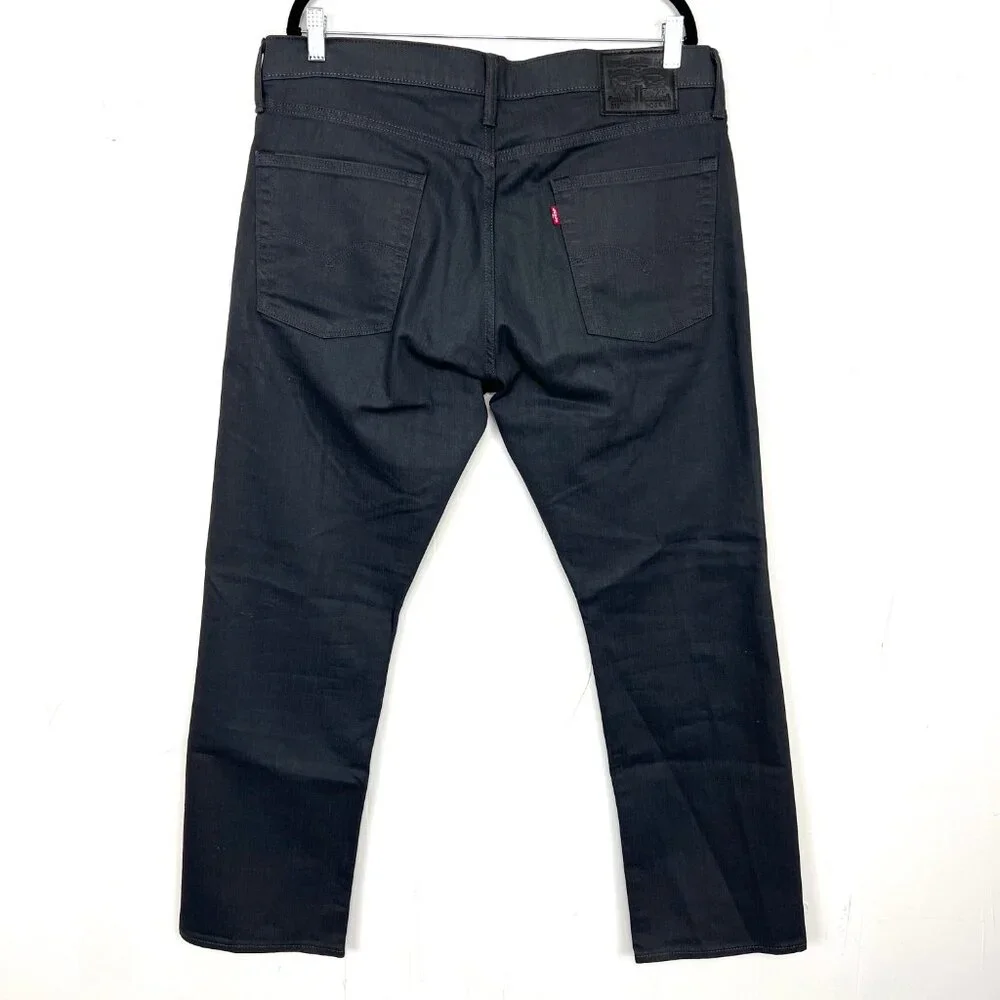 Levi's 513 Slim Straight Jeans Coated Denim Grey Men's Size 36x30‎